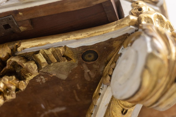 Image 1 of Louis Xvi Style Gilded And Lacquered Wood Console. Circa 1900.