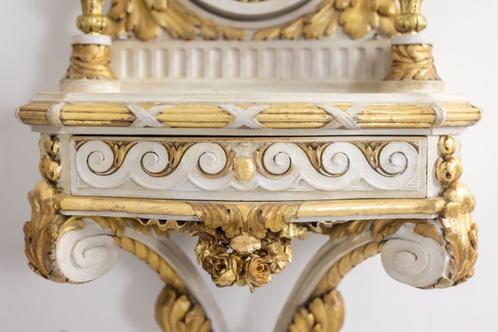 Image 1 of Louis Xvi Style Gilded And Lacquered Wood Console. Circa 1900.