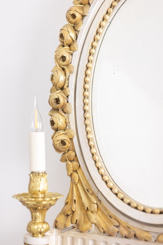Image 1 of Louis Xvi Style Gilded And Lacquered Wood Console. Circa 1900.
