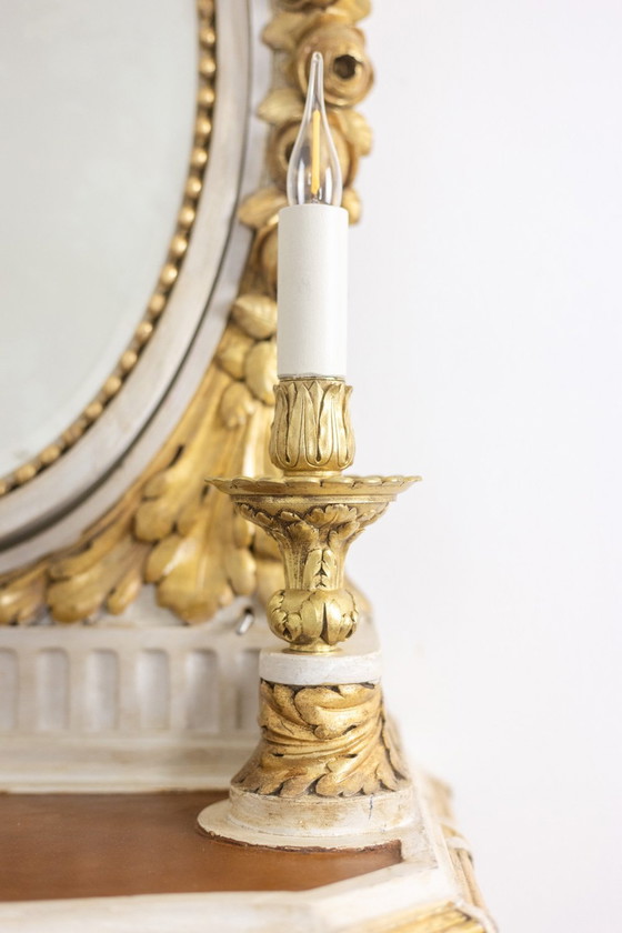 Image 1 of Louis Xvi Style Gilded And Lacquered Wood Console. Circa 1900.