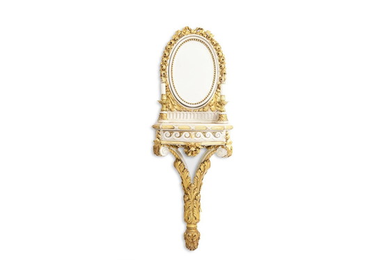 Image 1 of Louis Xvi Style Gilded And Lacquered Wood Console. Circa 1900.