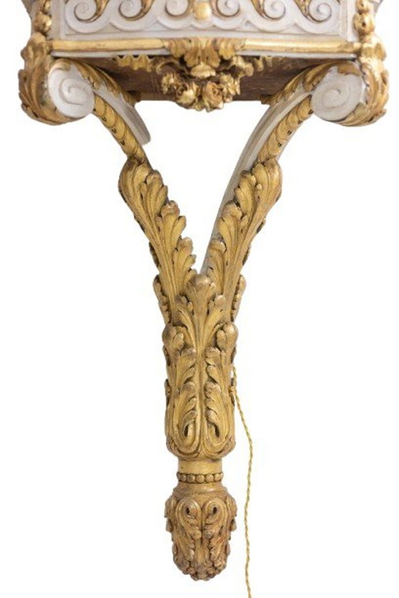 Image 1 of Louis Xvi Style Gilded And Lacquered Wood Console. Circa 1900.