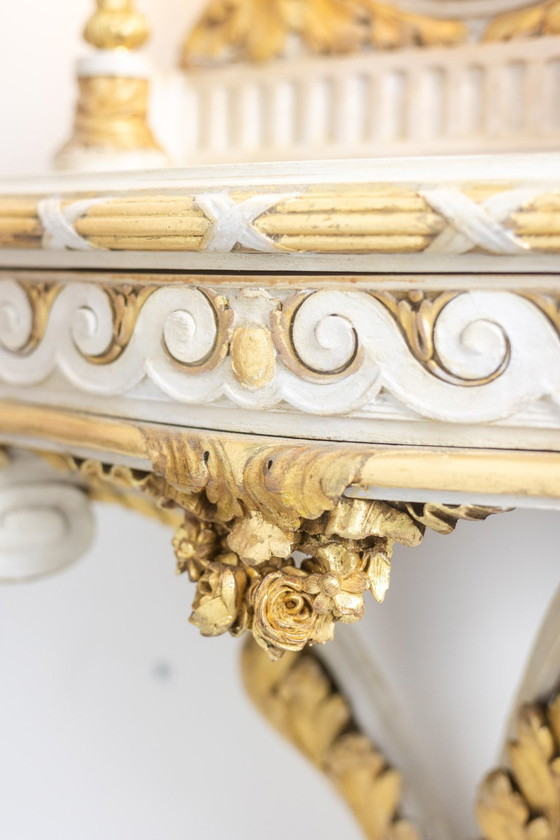 Image 1 of Louis Xvi Style Gilded And Lacquered Wood Console. Circa 1900.