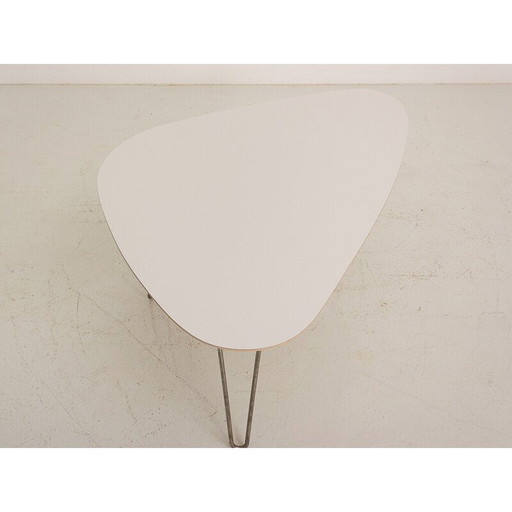 Vintage coffee table with light grey laminate top, France