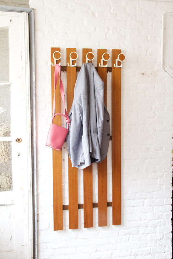 Image 1 of Wall-mounted wooden coat rack