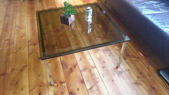 Image 1 of Vintage coffee table with smoked glass
