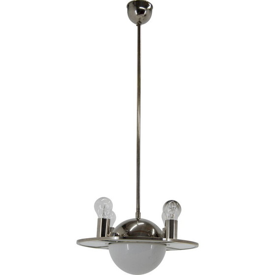 Image 1 of Lampadario vintage in vetro e vetro opalino, anni '20