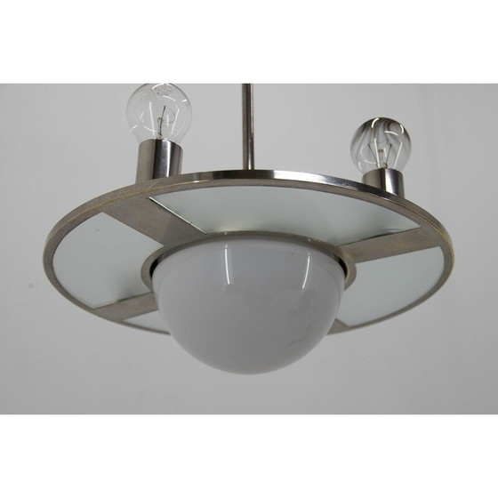 Image 1 of Lampadario vintage in vetro e vetro opalino, anni '20