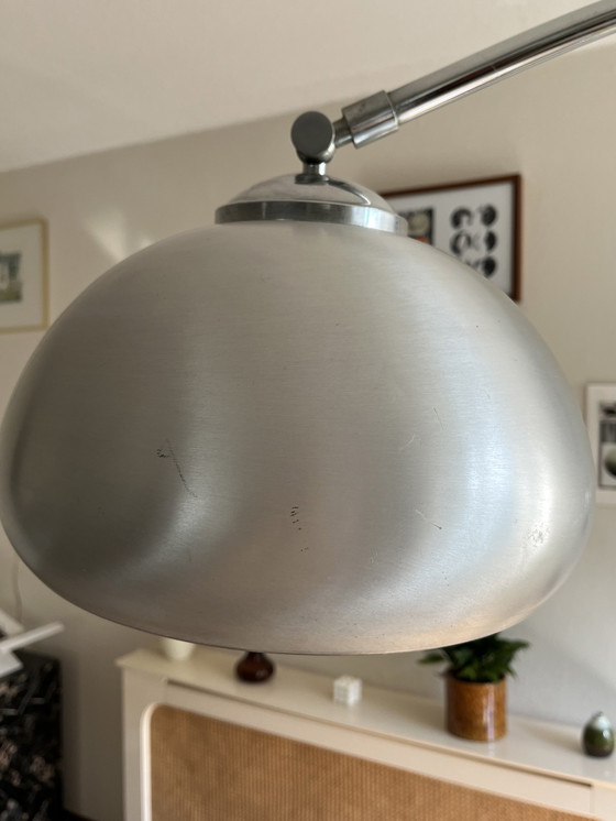 Image 1 of Arc lamp of chrome on marble base