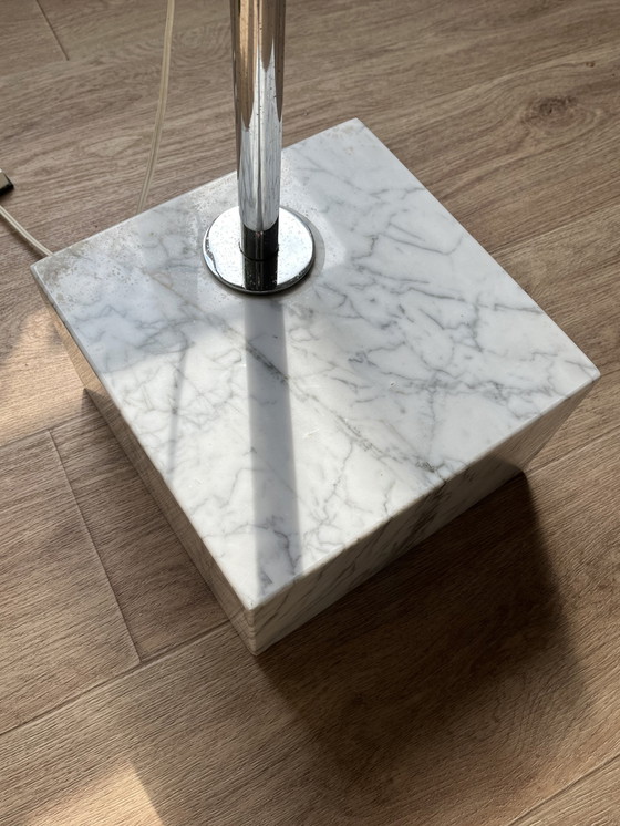 Image 1 of Arc lamp of chrome on marble base