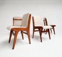 Set di 4 sedie Mahjongg rivestite, anni '50