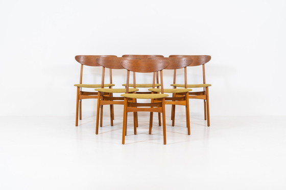 Image 1 of Set Of 6 Teak Dining Chairs By Falsled Møbelfabrik (Denmark, 1960S).