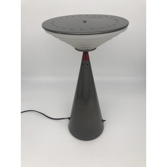 Image 1 of Vintage table lamp with cylindrical stepped shade 'Ziggurat' by Shigeaki Asahara for Stilnovo, 1980
