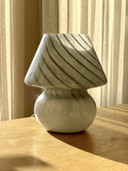 Lampada da tavolo vintage in vetro a forma di fungo