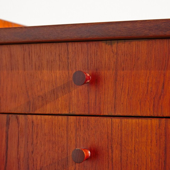 Image 1 of Vintage Danish teak six-drawer secretary