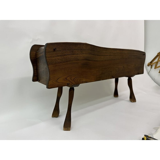 Image 1 of Brutalist vintage solid wood planter, 1970s