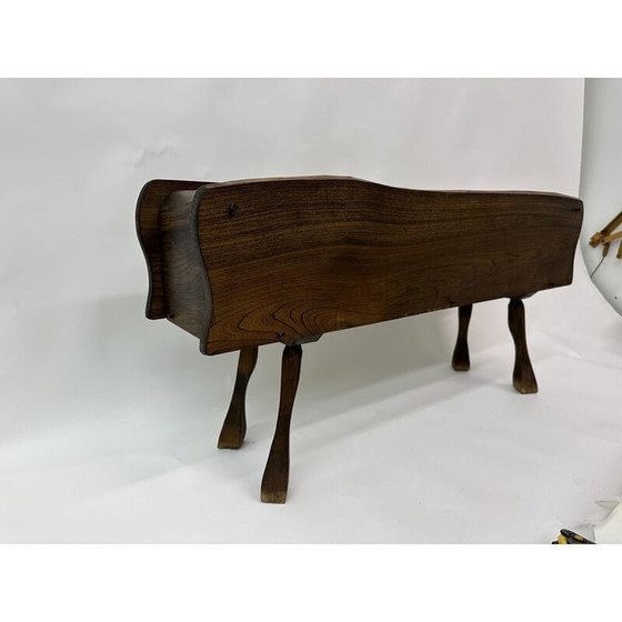 Image 1 of Brutalist vintage solid wood planter, 1970s