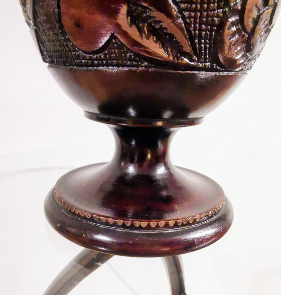 Image 1 of Wooden, Hand-Turned Pot With Beautiful Workmanship.