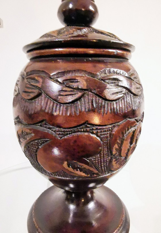 Image 1 of Wooden, Hand-Turned Pot With Beautiful Workmanship.