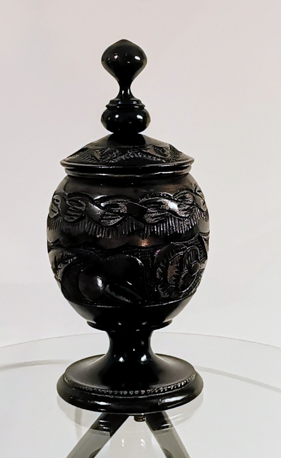 Image 1 of Wooden, Hand-Turned Pot With Beautiful Workmanship.