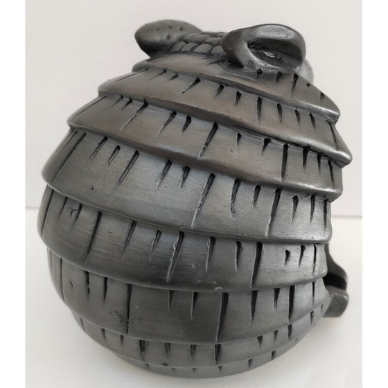 Image 1 of Vintage black ceramic zoomorph armadillo ashtray