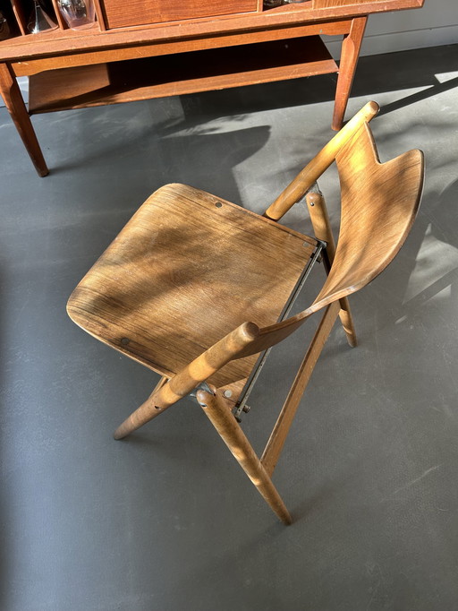 4 x Egon Eiermann Wooden Folding Chairs