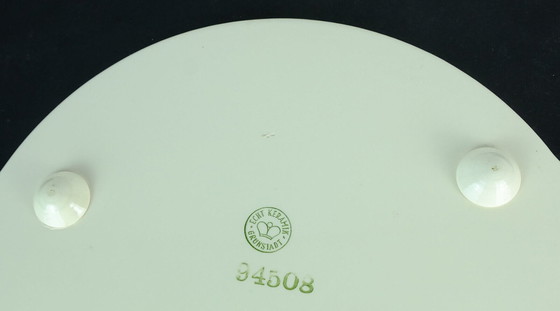 Image 1 of 1950s cake plate gruenstadt with stripe pattern in pastel colors