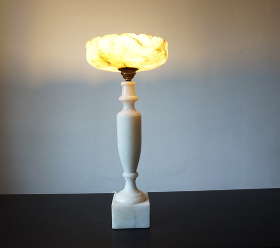 Image 1 of French table lamp Louis XVI marble