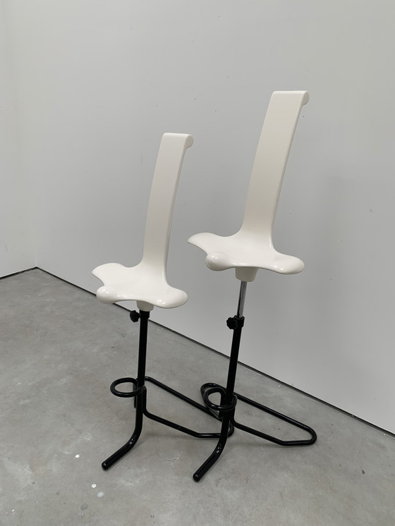 Image 1 of 2x Claudio Salocchi Appoggio Stools