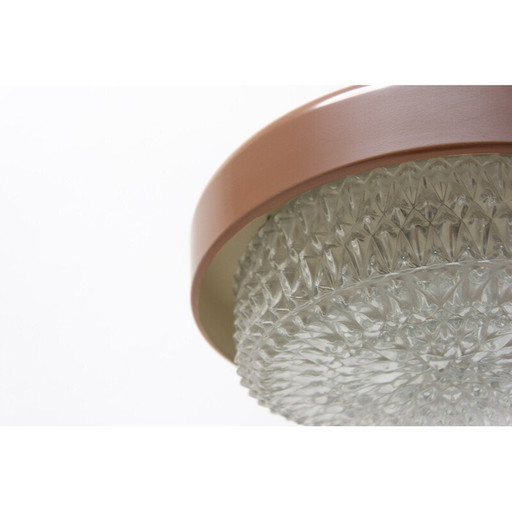 Vintage pendant lamp in glass, plastic, metal and chrome, Czechoslovakia 1970