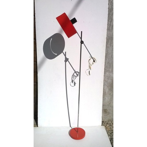 Vintage Stilux red floor lamp 1960