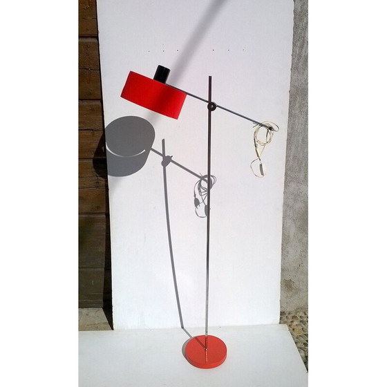 Image 1 of Vintage Stilux red floor lamp 1960