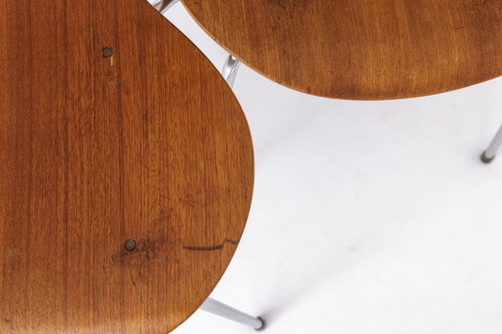 Image 1 of Set Of 6 Vintage Stacking Chairs, 1960S, Teak - German Design
