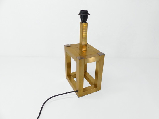 Image 1 of Brass Cubic Table Lamp 1980