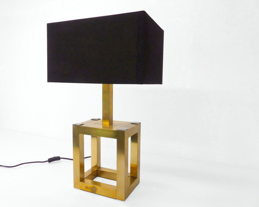 Brass Cubic Table Lamp 1980