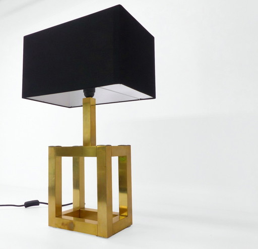 Brass Cubic Table Lamp 1980