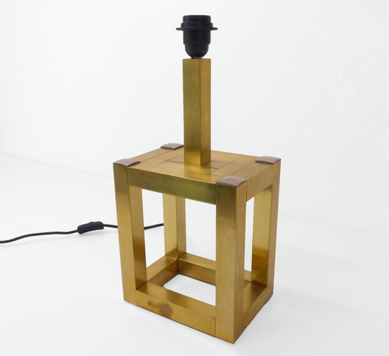 Image 1 of Brass Cubic Table Lamp 1980