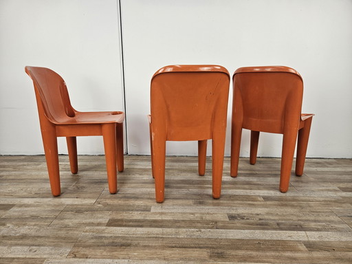 Stackable Chairs In Orange Plastic From The Casa 70 Collection By Albaplast For Dal Vera