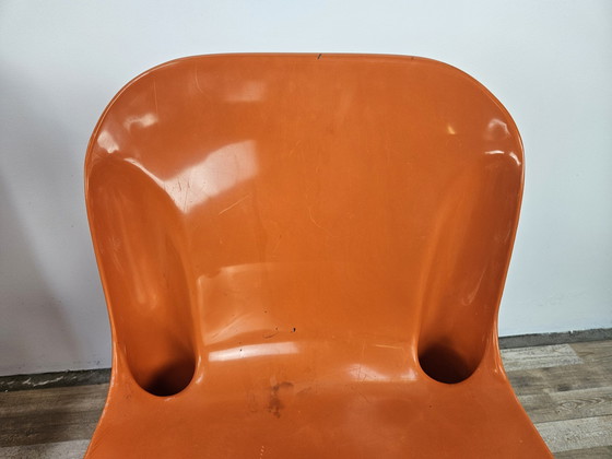 Image 1 of Stackable Chairs In Orange Plastic From The Casa 70 Collection By Albaplast For Dal Vera