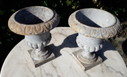 2 vases de jardin brocante en fonte de 25 cm de haut