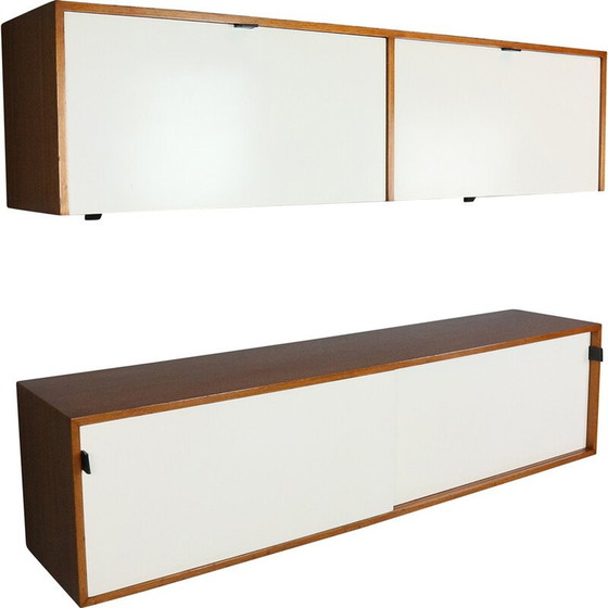 Image 1 of Pair of vintage walnut and formica storage cabinets by Florence Knoll for Knoll Associates