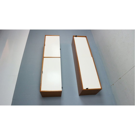 Image 1 of Pair of vintage walnut and formica storage cabinets by Florence Knoll for Knoll Associates
