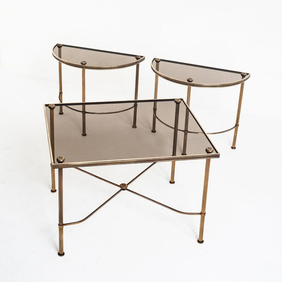 Image 1 of Vintage three-piece coffee table by Maison Jansen, France 1960