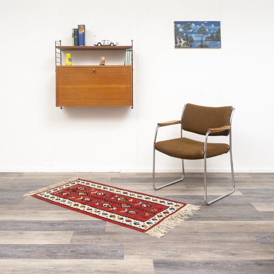 Image 1 of 60s wall shelf String, teak, with secretary container