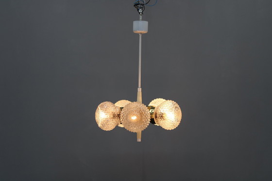 Image 1 of 1970S Glass Chandelier By Instala Decin, Czechoslovakia