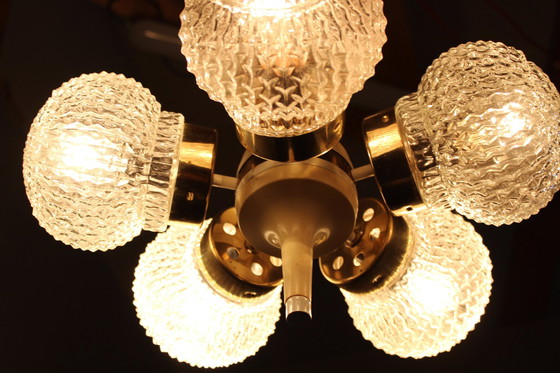 Image 1 of 1970S Glass Chandelier By Instala Decin, Czechoslovakia