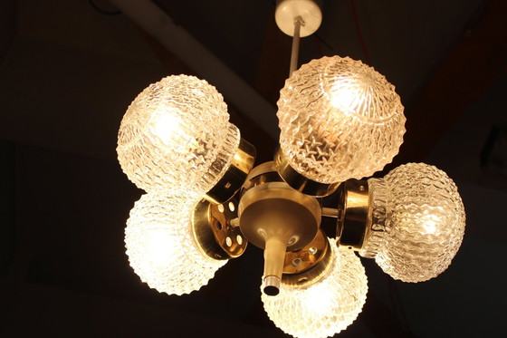 Image 1 of 1970S Glass Chandelier By Instala Decin, Czechoslovakia