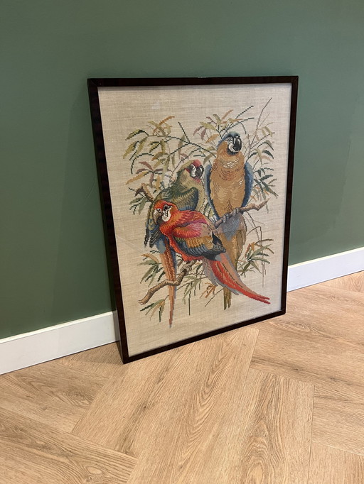 Vintage Parrot Embroidery