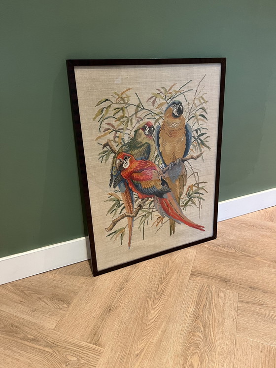 Image 1 of Vintage Parrot Embroidery