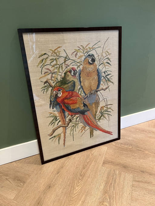 Vintage Parrot Embroidery